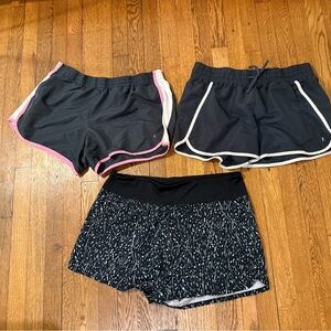 Danskin Now Women's Black, Gray, and Pink Athletic Shorts